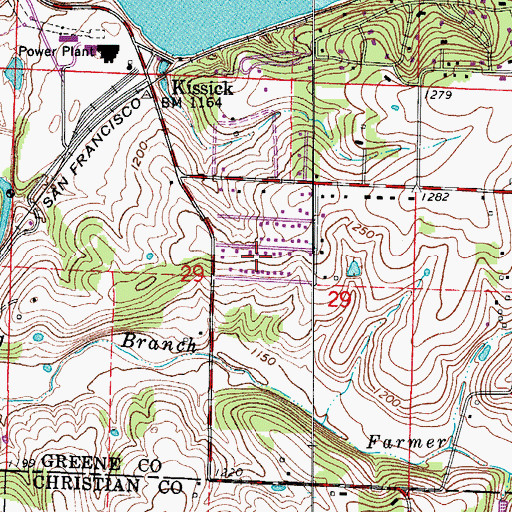 Topographic Map of Township of East Clay A, MO