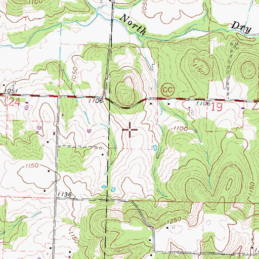 Topographic Map of Township of Robberson Number 1B, MO