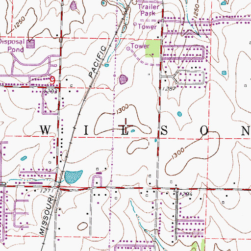 Topographic Map of Township of Wilson A, MO