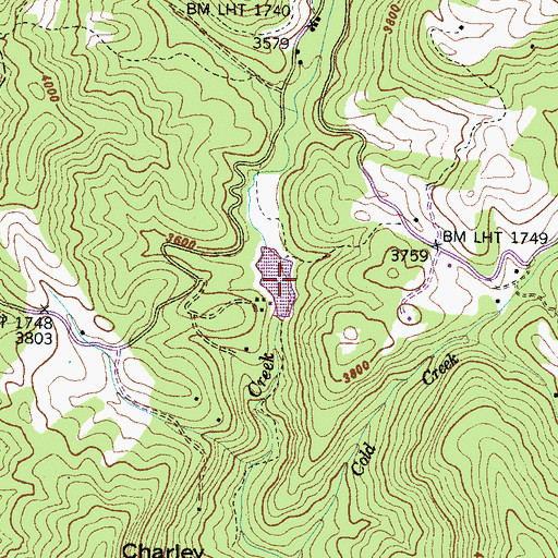 Topographic Map of Balsam Lake, NC