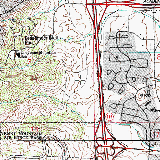 Topographic Map of Pinon Valley Elementary School, CO