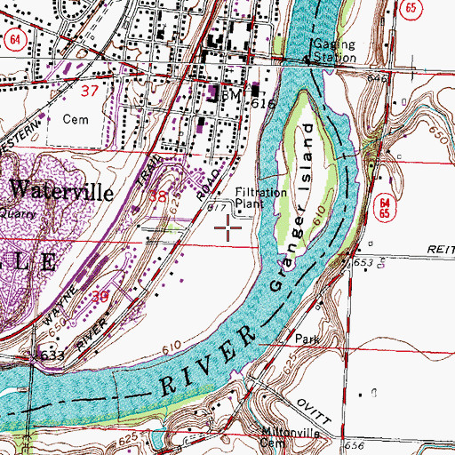 Topographic Map of Waterworks Park, OH