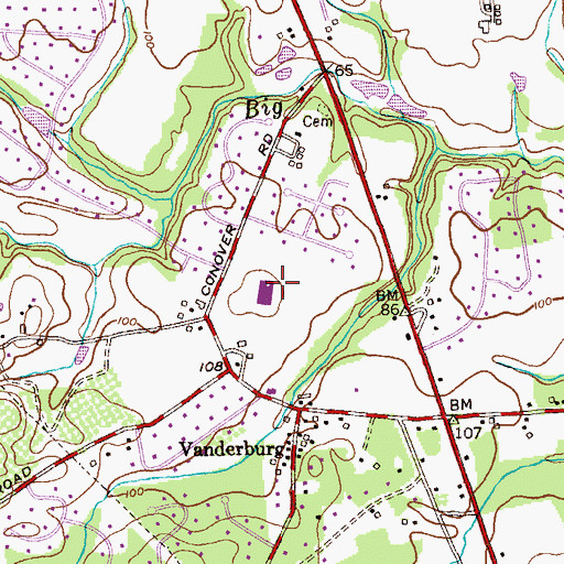 Topographic Map of Conover Road Elementary School, NJ