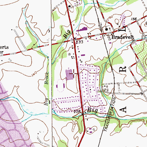Topographic Map of Marlboro High School, NJ