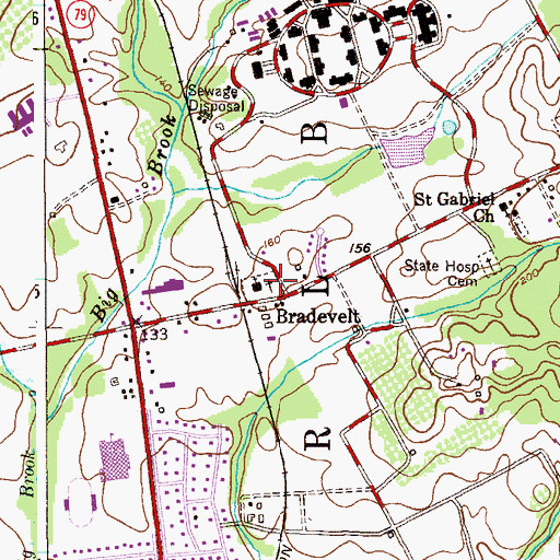 Topographic Map of Old Brick Reformed Church, NJ