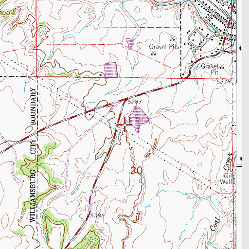 Topographic Map of Dry Creek Flood Control Dam, CO