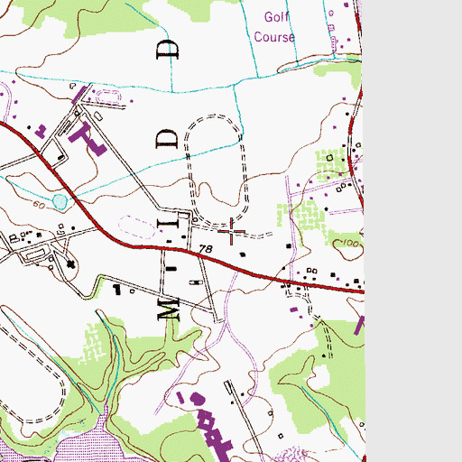 Topographic Map of Lincroft Bible Church, NJ