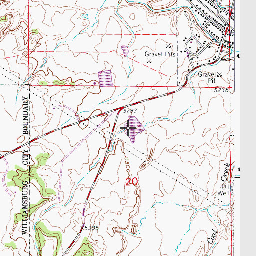 Topographic Map of Dry Creek Flood Control Reservoir, CO