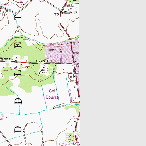 Topographic Map of Oak Hill Academy School, NJ