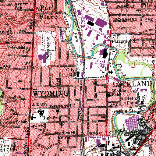 Topographic Map of Wyoming Post Office (historical), OH
