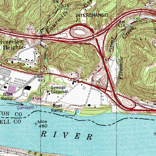 Topographic Map of Sweetwine Post Office (historical), OH