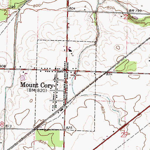 Topographic Map of Mount Corey Post Office, OH
