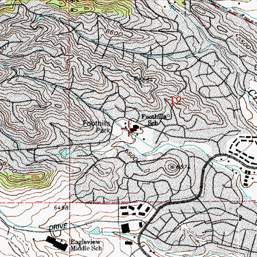 Topographic Map of Foothills Elementary School, CO