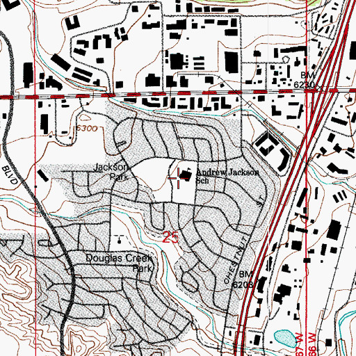 Topographic Map of Andrew Jackson Elementary School, CO