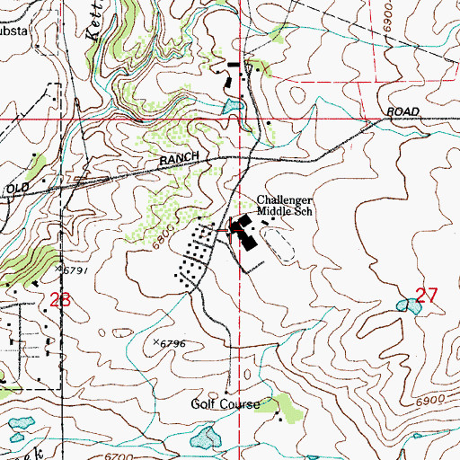 Topographic Map of Challenger Middle School, CO