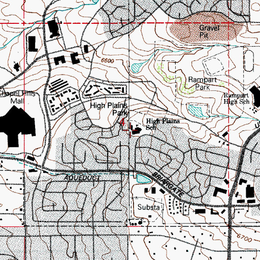 Topographic Map of High Plains Elementary School, CO