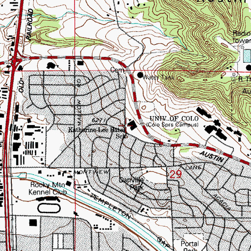 Topographic Map of Katharine Lee Bates Elementary School, CO