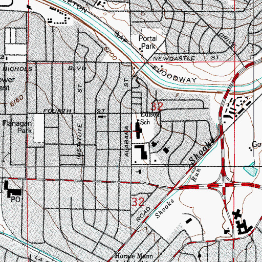 Topographic Map of Thomas A Edison Elementary School, CO