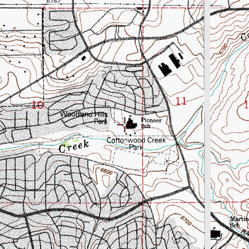 Topographic Map of Pioneer Elementary School, CO