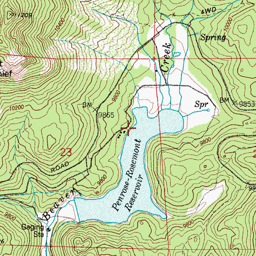 Topographic Map of Penrose-Rosemont Dam, CO