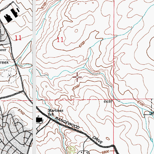 Topographic Map of Jenkins Middle School, CO