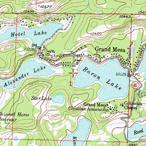 Topographic Map of Cabin Lake, CO
