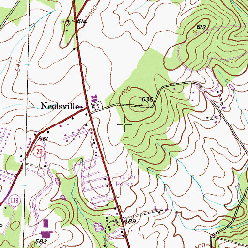 Topographic Map of Neelsville Middle School, MD