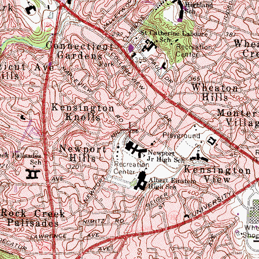 Topographic Map of Newport Mill Middle School, MD