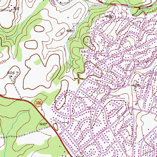 Topographic Map of Rosa M Parks Middle School, MD