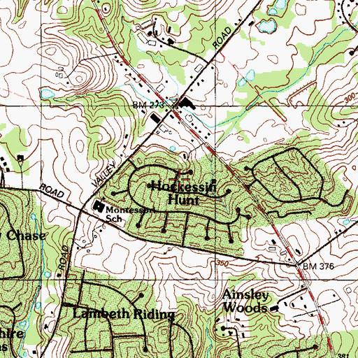 Topographic Map of Hockessin Hunt, DE