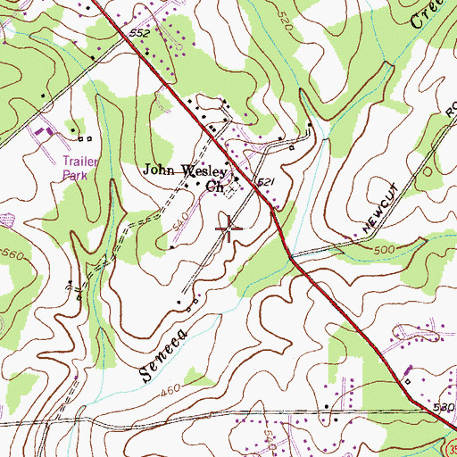 Topographic Map of Rocky Hill Middle School, MD