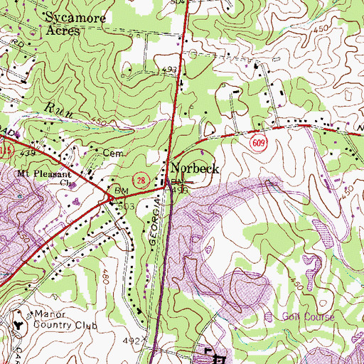 Topographic Map of Caithness Shelter School, MD