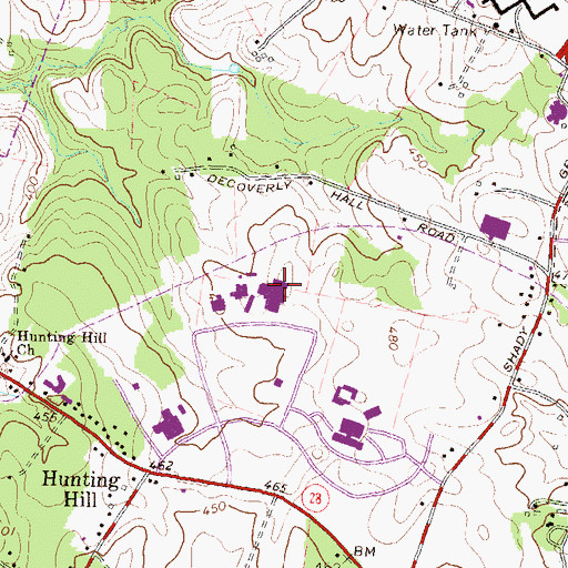 Topographic Map of John L Gildner Regional Center for Children and Adolescents, MD