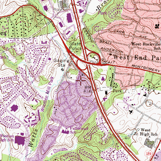 Topographic Map of Karma Academy School, MD