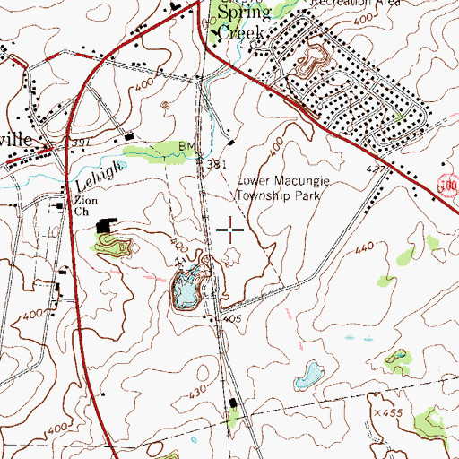 Topographic Map of Lower Macungie Township Park, PA
