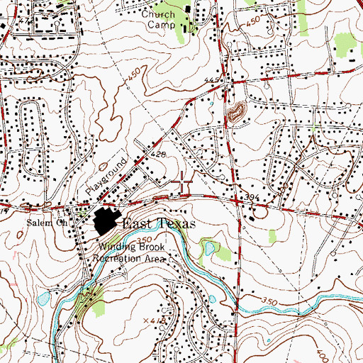 Topographic Map of Winding Brook Recreation Area, PA