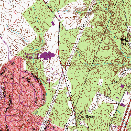 Topographic Map of Gar-Field Senior High School, VA