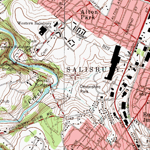 Topographic Map of Devonshire Park, PA