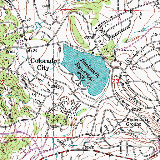 Topographic Map of Beckwith Dam, CO
