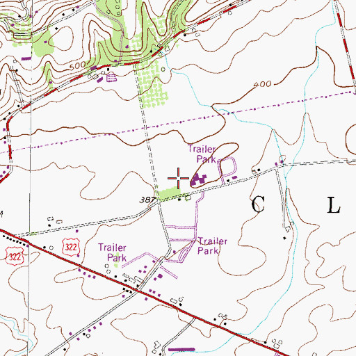 Topographic Map of Snyder Community Park, PA