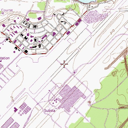 Topographic Map of Turner Air Force Base (historical), GA