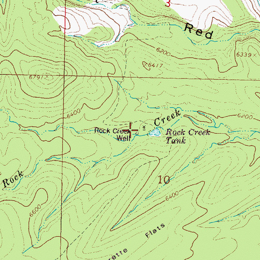 Topographic Map of Rock Creek Well, NM