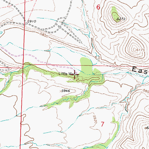 Topographic Map of Little Well, NM