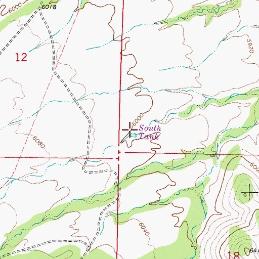 Topographic Map of South Tank, NM
