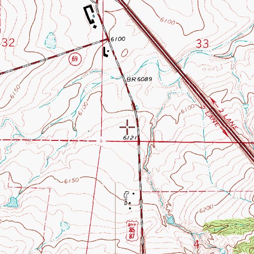 Topographic Map of Huajatolla Hills Dam, CO