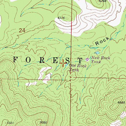 Topographic Map of Old Rock Tank, NM