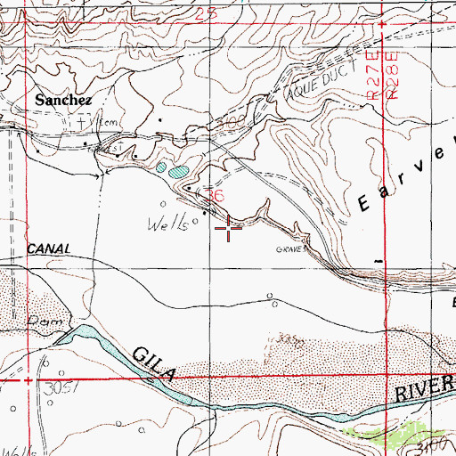 Topographic Map of Brown Canal, AZ