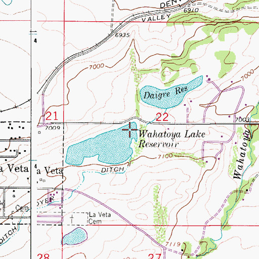 Topographic Map of Wahatoya Lake Dam, CO