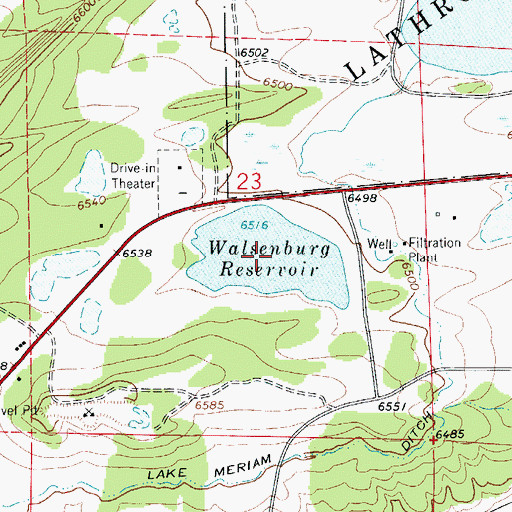 Topographic Map of Walsenburg Reservoir, CO