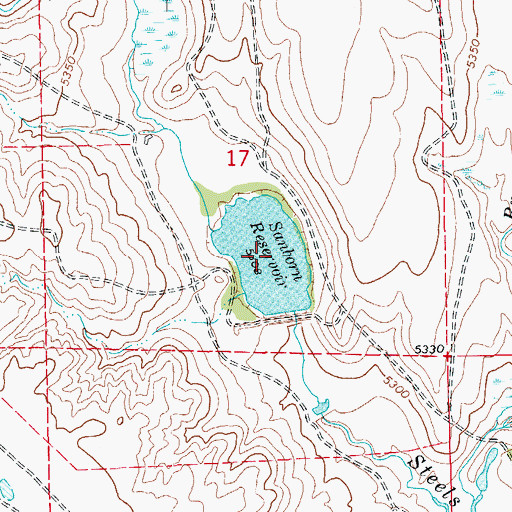Topographic Map of Brett Gray Reservoir, CO